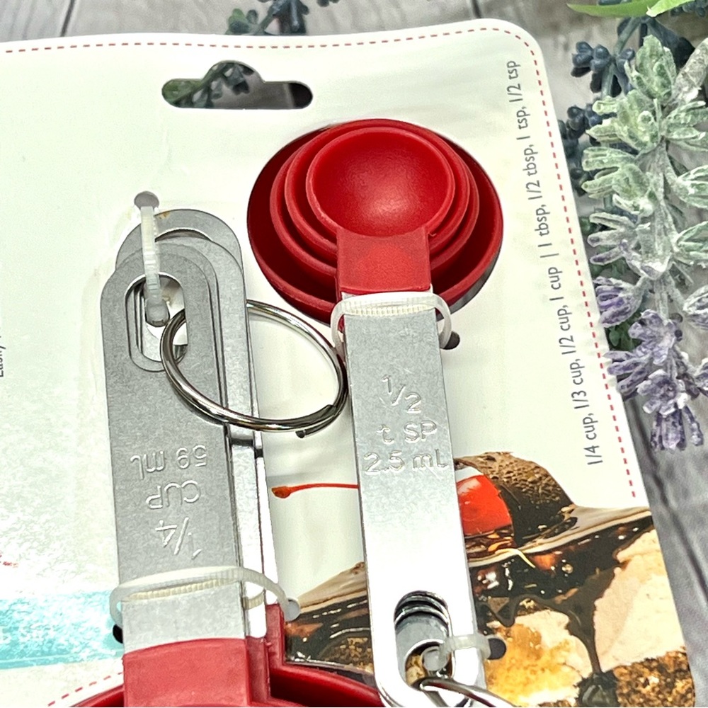 COOK WORKS Measuring Cup & Spoon Set-RED - Picture 4 of 9
